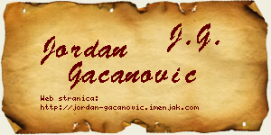 Jordan Gačanović vizit kartica